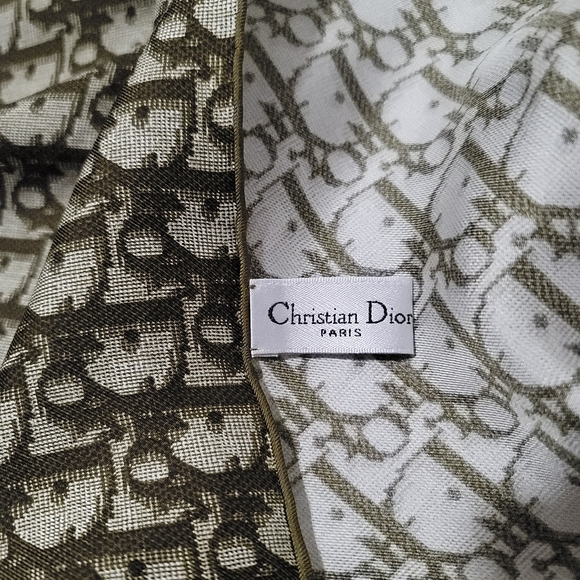 Dior Accessories - SOLD‼️Dior Monogram scarf khaki color Silk Twill 90cm